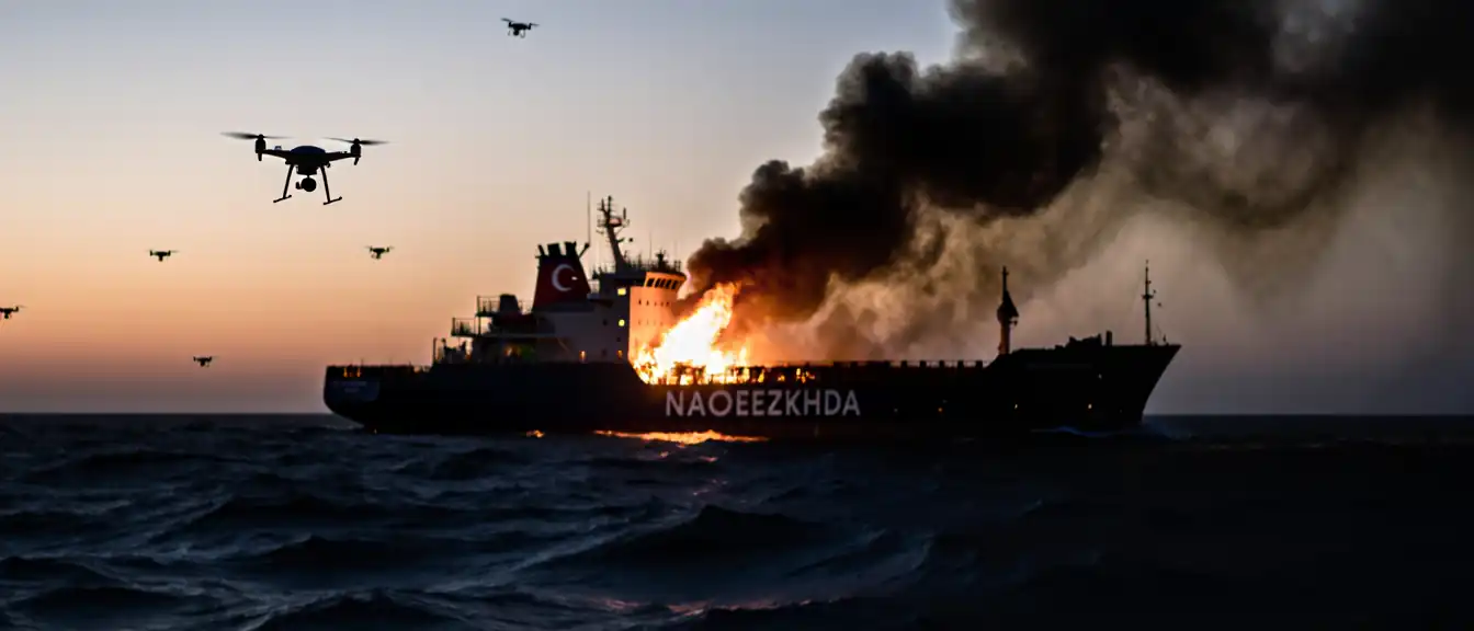 Огонь в Черном море: турецкое грузовое судно атаковано беспилотниками по пути в Новороссийск